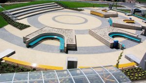 Centerline curved CL007 benches from Benchmark street furniture