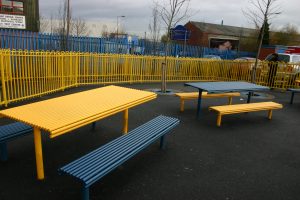 powder coated steel picnic table