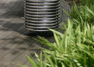 Stainless steel litter bin
