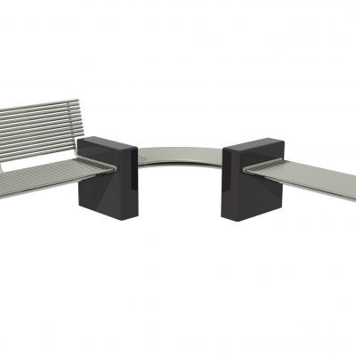 Plaza PL003 seat and PL005 stainless steel street furniture