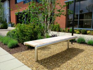 contemporary timber bench