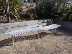 baseline street furniture BL007 stainless steel curved bench