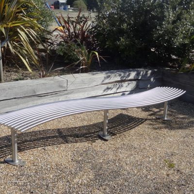 baseline street furniture BL007 stainless steel curved bench