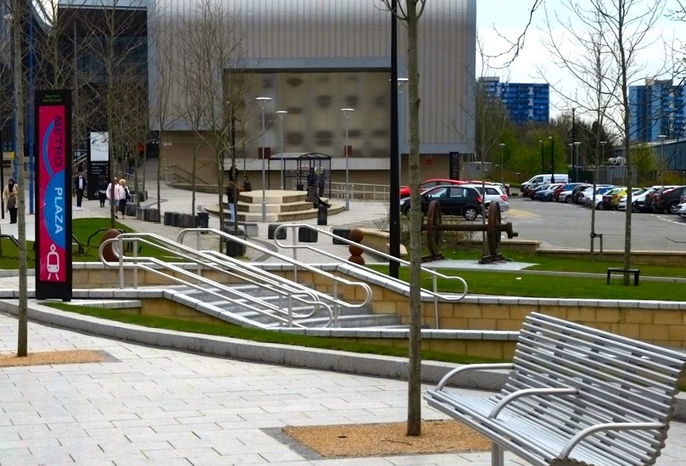 West Bromwich Metro Plaza – seating and railing