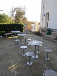 stainless steel stools for a busy university cafe