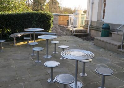 stainless steel stools for a busy university cafe