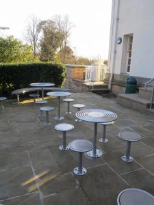 stainless steel stools and tables from our centerline street furniture range