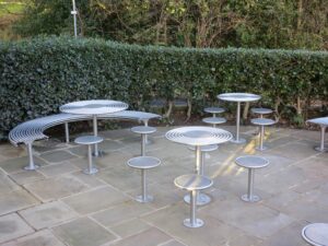 stainless steel stools for a busy university cafe