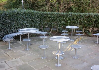 stainless steel stools for a busy university cafe