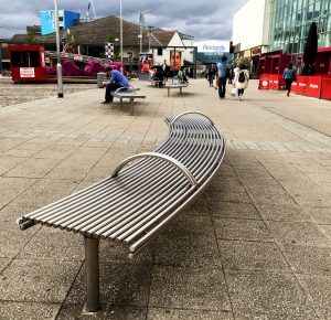 CL007 curved bench from Benchmark street furniture