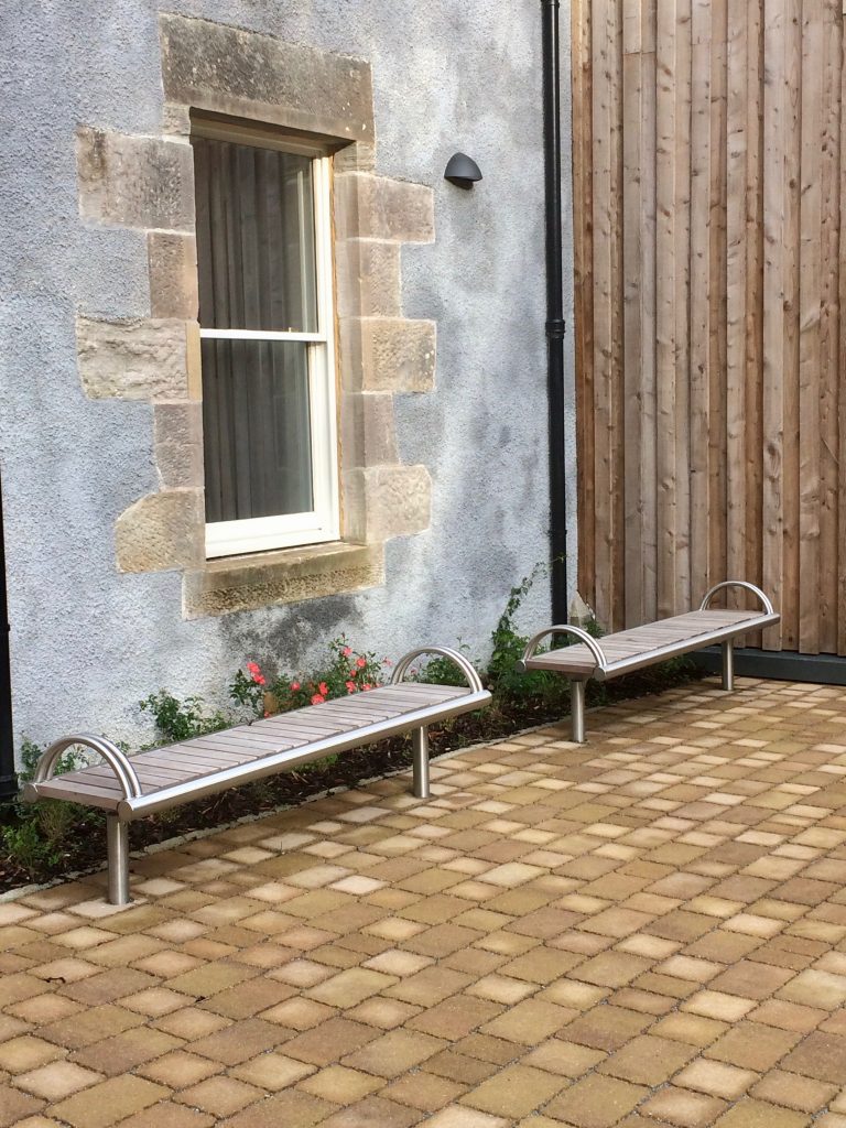 Benchmark street furniture Shoreline stainless steel SL006 bench