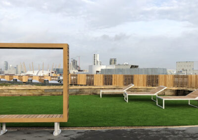 Ikea roof top garden. External furniture from benchmark design