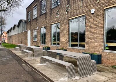 Contemporary stainless steel picnic set