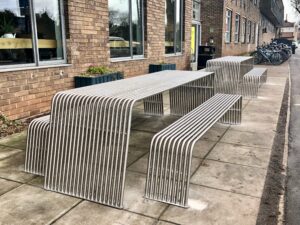 2.4m long outdoor table and benches
