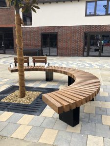 bespoke curved bench from benchmark street furniture