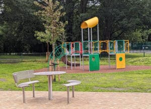 stainless steel accessible street furniture