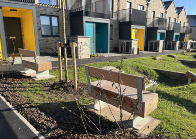 Galvanised and hardwood reclaimed timber seat