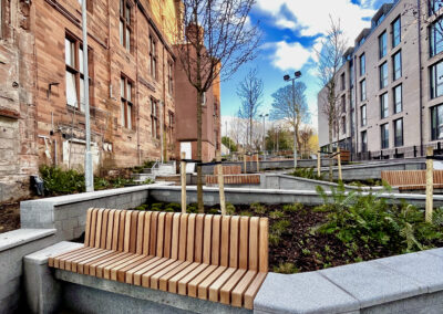 wooden slatted street furniture
