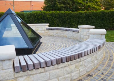 bespoke curved wall mounted benches