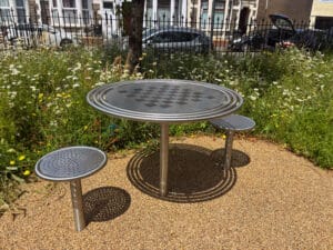 Stainless steel chess table
