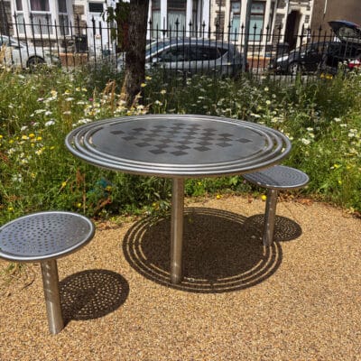 Stainless steel chess table